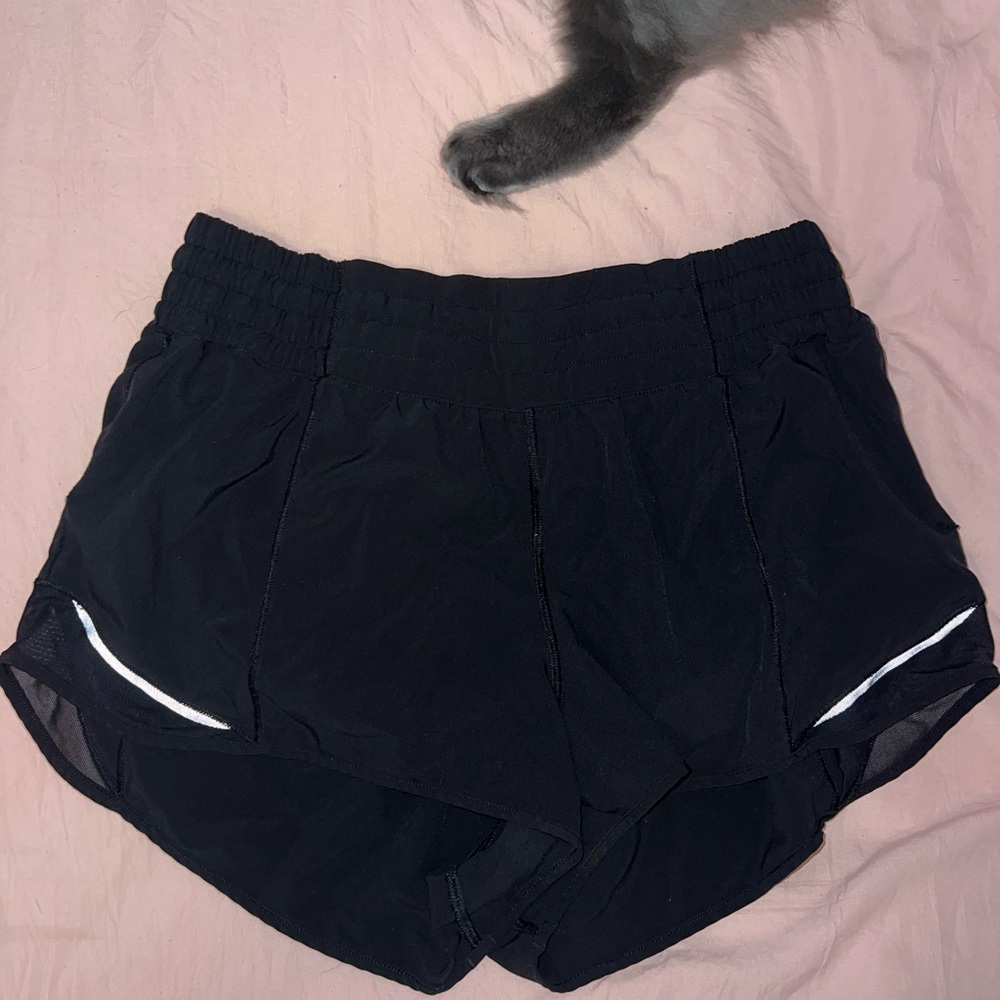 Lululemon Athletica Black Athletic Shorts with Reflective Trim